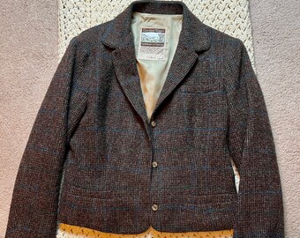 Handwoven Irish Wool Plaid Jacket/Size Small