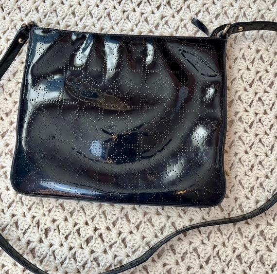 Vintage Kate Spade NY Black Patent Leather Cross … - image 3