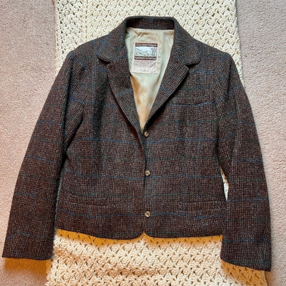 Handwoven Irish Wool Plaid Jacket/Size Small