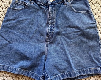 Pantaloncini da mamma vintage anni '90 in denim a vita alta, taglia XS