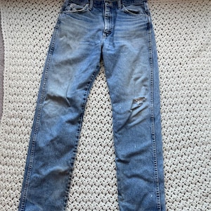 Vintage Y2K Wrangler Straight Leg Jeans Distressed Cowboy Cut Size 33x34 image 2