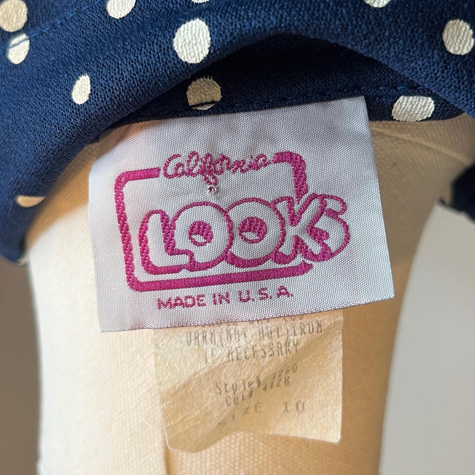 Vintage 70s Polka Dot Midi Dress Navy and White Collared Size Medium - Etsy