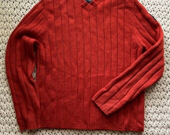 ヴィンテージ Y2K オレンジ ニット ウール混紡 メンズ セーター サイズ