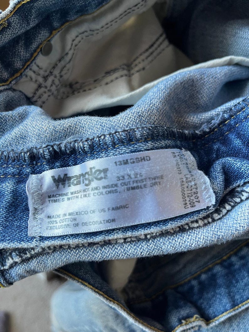 Vintage Y2K Wrangler Straight Leg Jeans Distressed Cowboy Cut Size 33x34 image 5