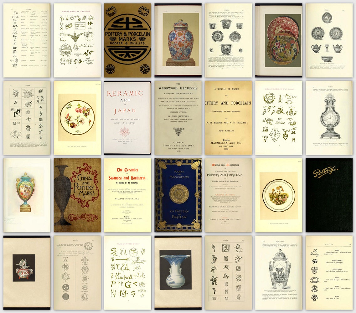 Vintage Pottery & Porcelain Marks Books: 40 English Guides (PDF