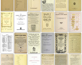 19 vintage Italian cookbooks from 17th to 20th century PDF format instant digital download