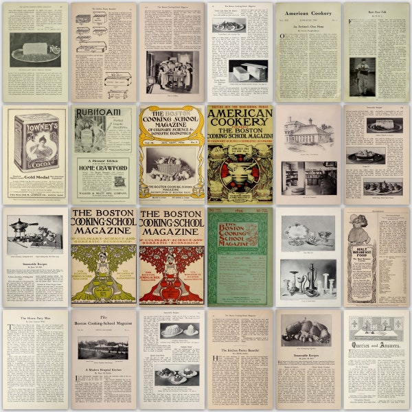 230 issues (23 volumes) of vintage American cook magazines  PDF format instant digital download