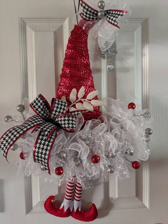 Santa Hat, Elf Hat, Christmas Decorations, Christmas Wreath, Front