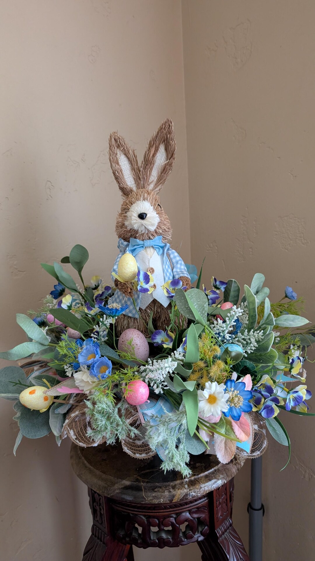 easter-bunny-centerpiece-spring-floral-table-decor-etsy