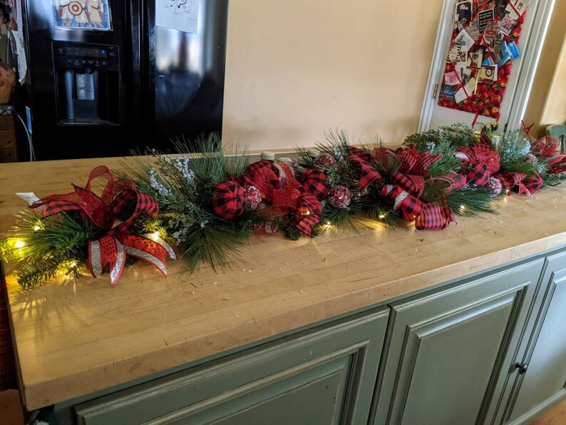 Mantel Garland Christmas Decor Table Runner Christmas Etsy