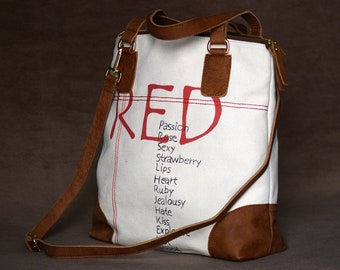 Tote bag, cross body bag, canvas bag, beach bag, casual bag, shopping bag, white bag, weekend bag, white handbag
