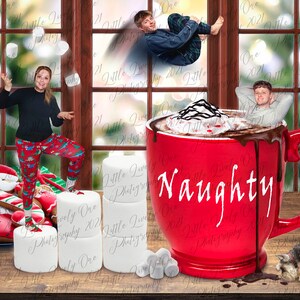 Cartão de Natal * Foto de Natal * fundo de photoshop * fundo composto * chocolate quente * edição de fotos * cartão de Natal engraçado