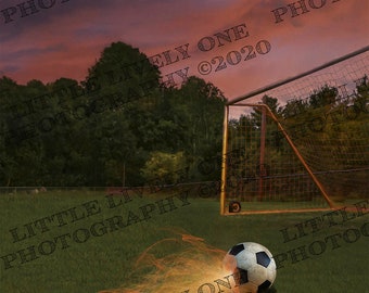 soccer banner, soccer field, soccer background, soccer backdrop, sports banner, sports photo, soccer photo, action photo, stormy sky, banner
