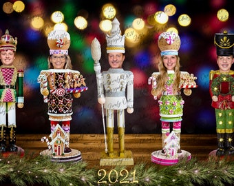 Christmas Card * Christmas photo * photoshop background * composite* nutcrackers * photo editing * funny Christmas card * Nutcracker card