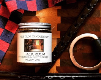 Tack Room >>--> Leather Candle >>--> Horse Candle >>--> Para-Soy wax Candle >>--> Equestrian Gift