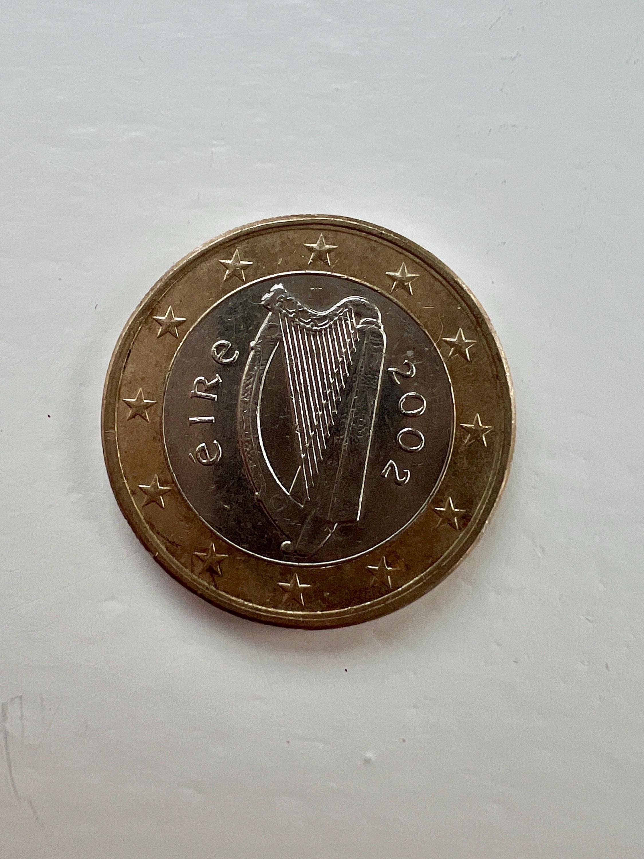 Rare coin 1 euro coin, coin, collector value, Ireland 2002, Harp, collector value Vintage