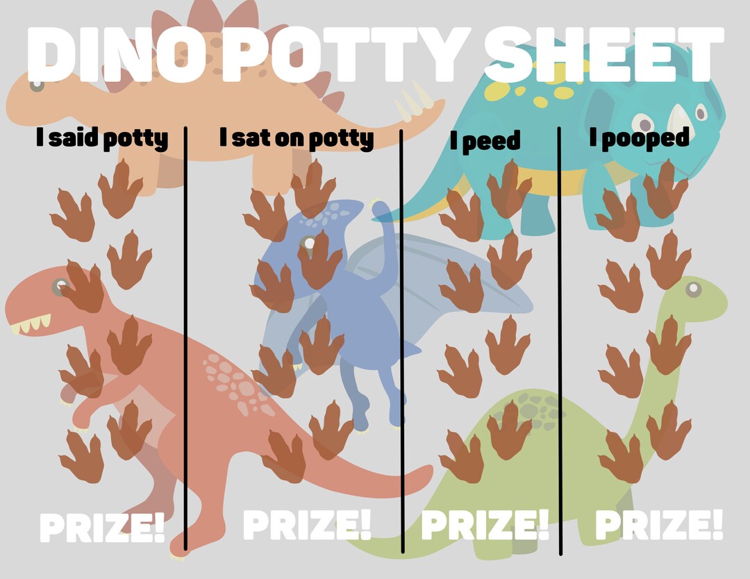 Printable Dinosaur Potty Sheet - Etsy