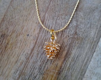 Pine Cone Necklace,  Gold-Plated Autumn Necklace, gift for her, best friend, autumn fall gift, woodland