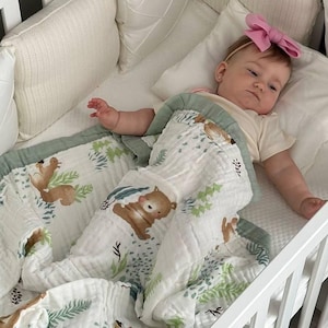 Soft Cotton Baby Blanket, Baby Shower Gift, Throw Blanket, First Birthday Gift, 100% Cotton Baby Blanket