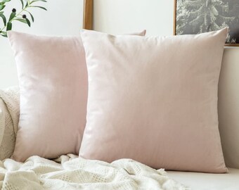 blush velvet pillows