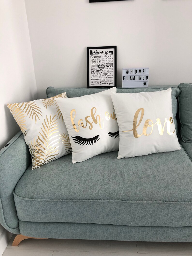 Modern Gold Pillow Covers / Golden Velour Pillows / Velor Etsy