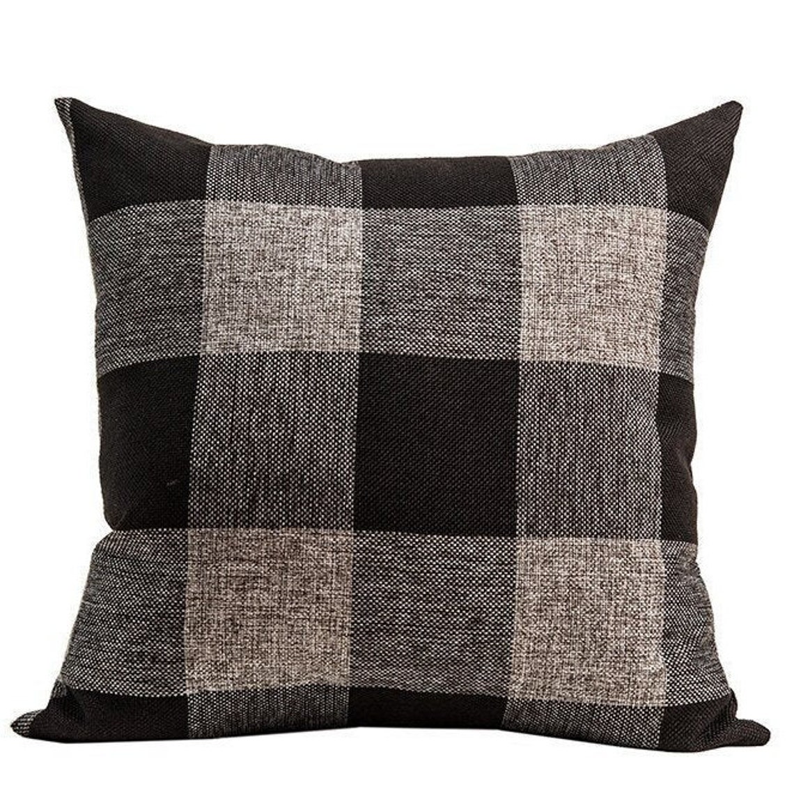 Plaid Cushion Brown Pillow Cover Tartan Check Pattern Etsy
