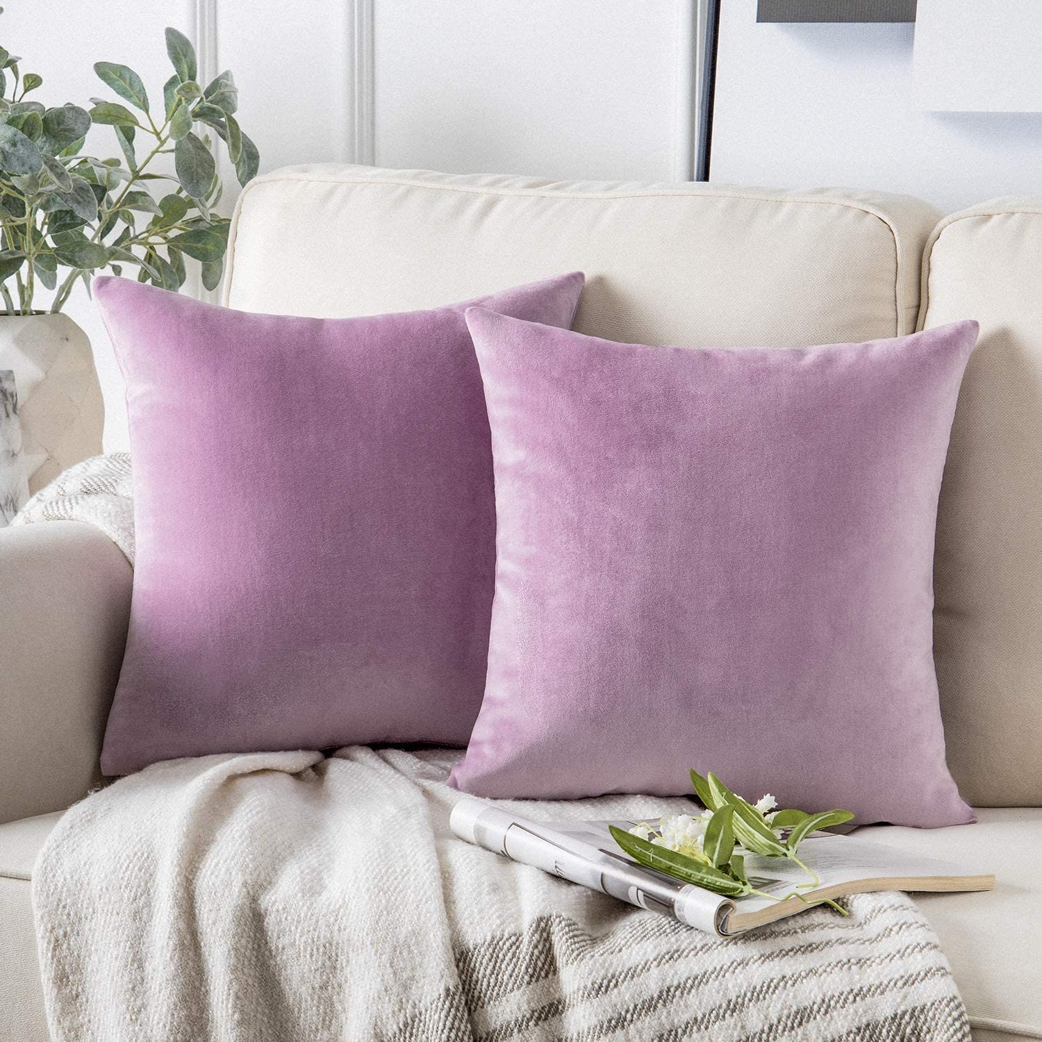 lilac pillow covers