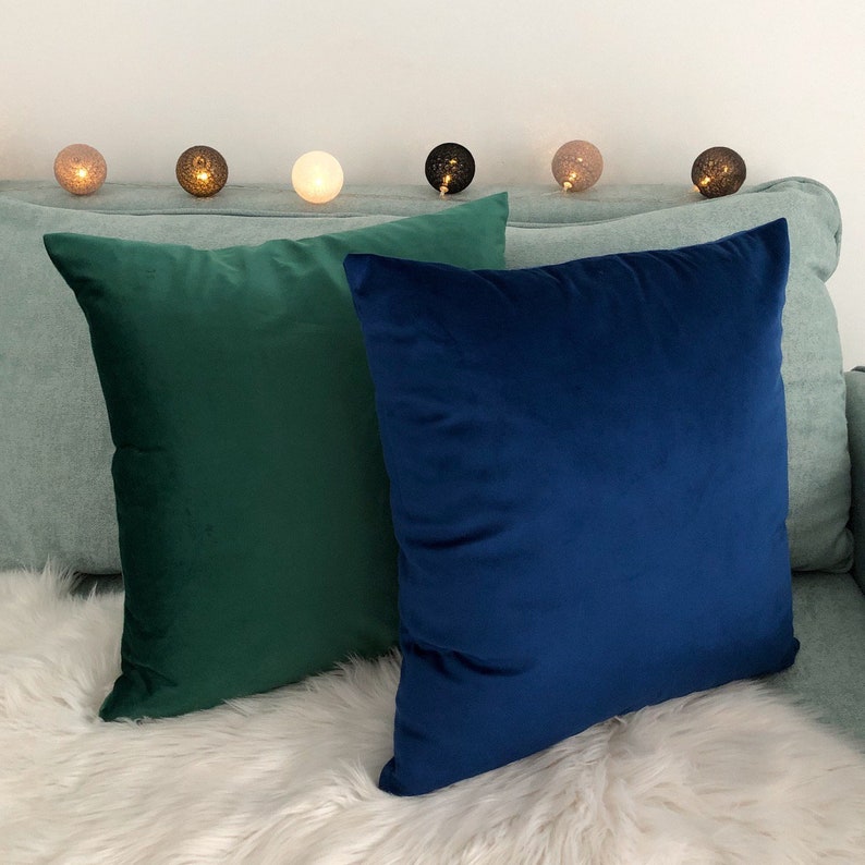 SET of 2 Royal Velvet emerald Throw Pillow Covers Set of 2 Etsy