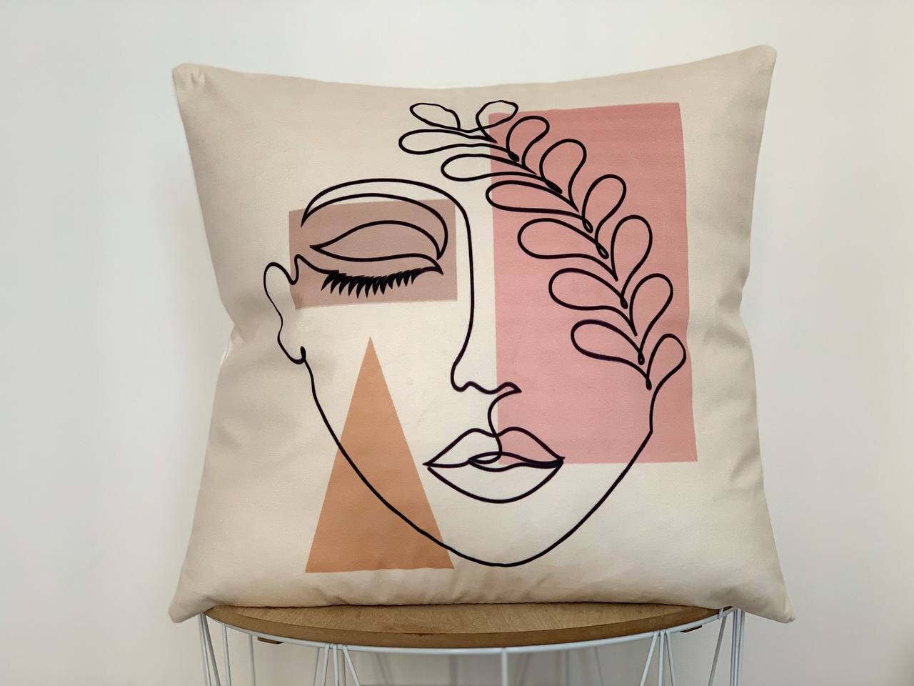 Abstract Face Art Pillow cover Organic Shapes Design Pillow Etsy