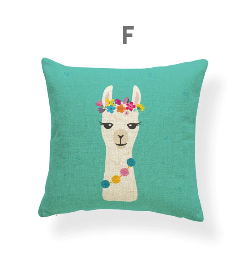 Alpaca square pillow decor / Alpaca decor / cushion shell / Etsy