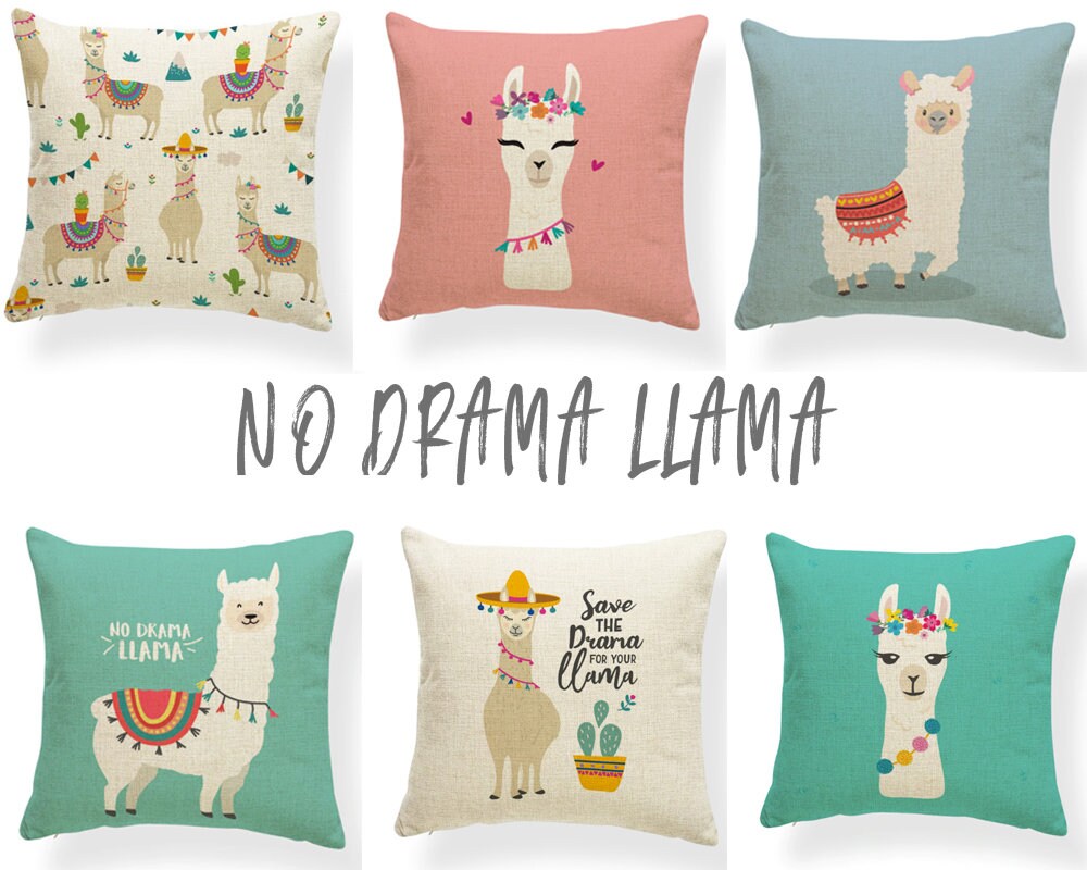 Alpaca square pillow decor / Alpaca decor / cushion shell / Etsy