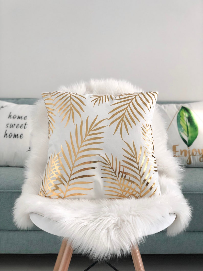 Modern Gold Pillow Covers / Golden Velour Pillows / Velor Etsy