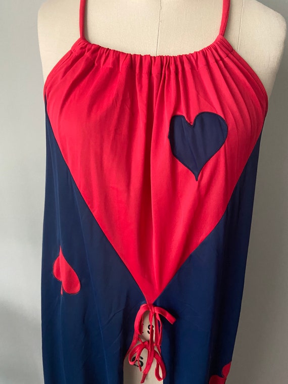 1970s Novelty Maxi Nightgown Deck of Cards Duster… - image 5