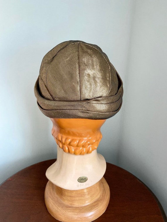 Vintage 1940s Gold Lame Turban hat/New York Creat… - image 7