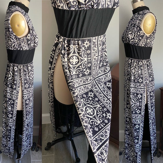 Rare 1960s Overdress maxi lounge dress topper Hig… - image 5