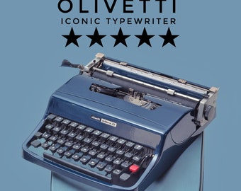 Olivetti Lettera 32 marineblauw vintage, handmatige typemachine, onderhouden