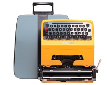 Olivetti Lettera 32 Gelb Vintage, manuelle Schreibmaschine