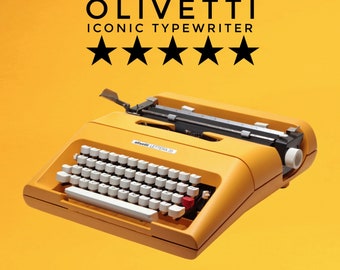 Olivetti Lettera 35 Yellow Vintage, Manual Typewriter, Serviced