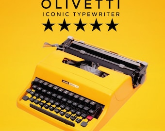 Olivetti Lettera 32 Gelb Vintage, manuelle Schreibmaschine