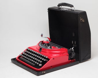 SELTENE Olivetti Ico MP1 Rote Vintage manuelle Schreibmaschine, gewartet