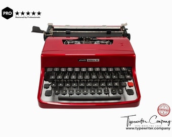 Olivetti Lettera 32 Burgunder Vintage, manuelle Schreibmaschine, gewartet