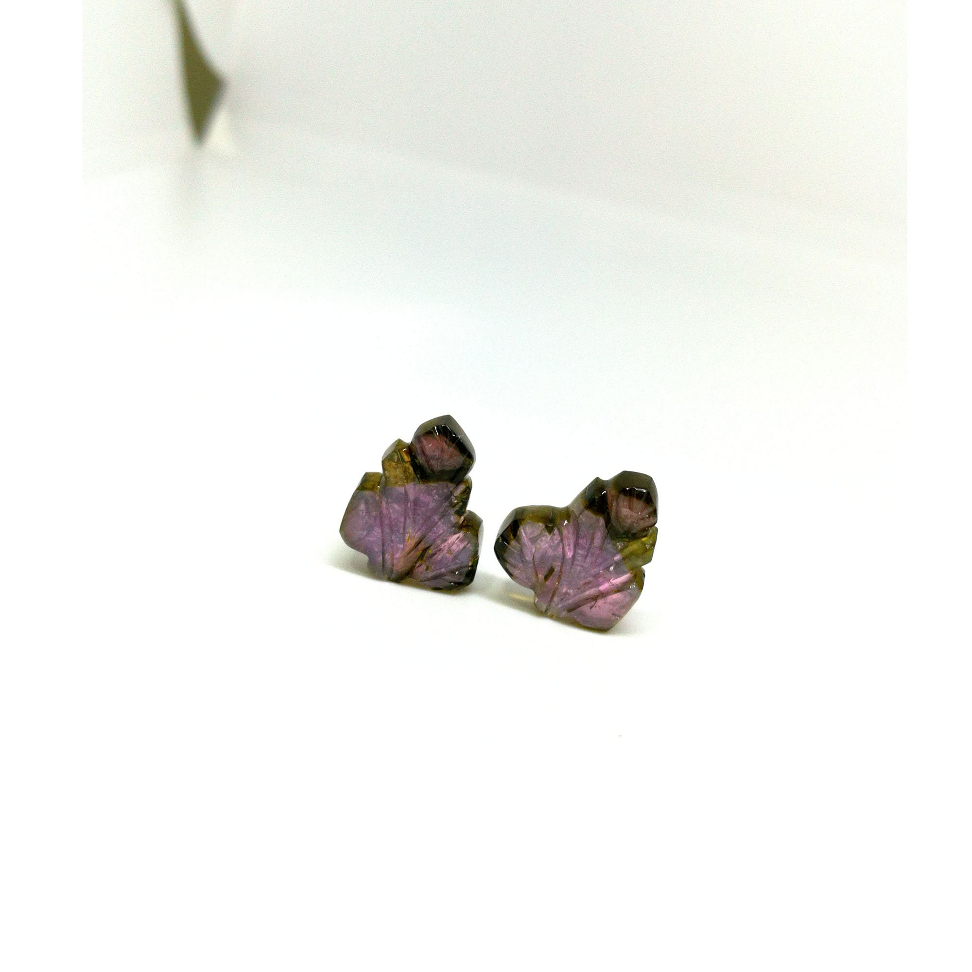 8X9MM 2 Pieces 4.20 Carats. Approx NL FE206 Natural Watermelon Tourmaline Carved Fancy Slice AAA+Quality Loose Gemstone Size