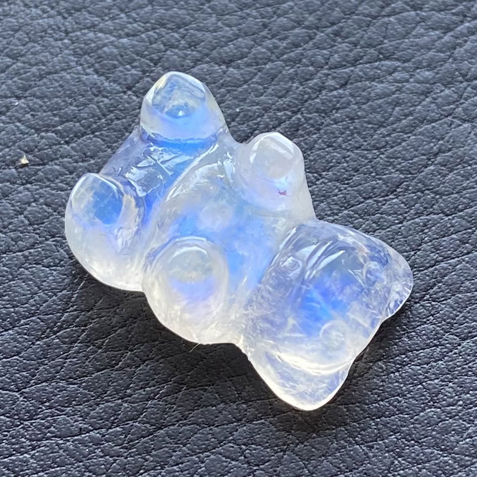 AM534 Natural Rainbow Moonstone Carved Gummy Bear Gemstone for Etsy