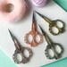 Sharp craft scissors in Silver, Rose Bronze, Rose Gold and Gold. For Sewing, embroidery, cross stitch, yarn 