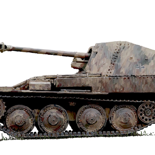 Marder Tank Destroyer World War 2 Fine Art Print