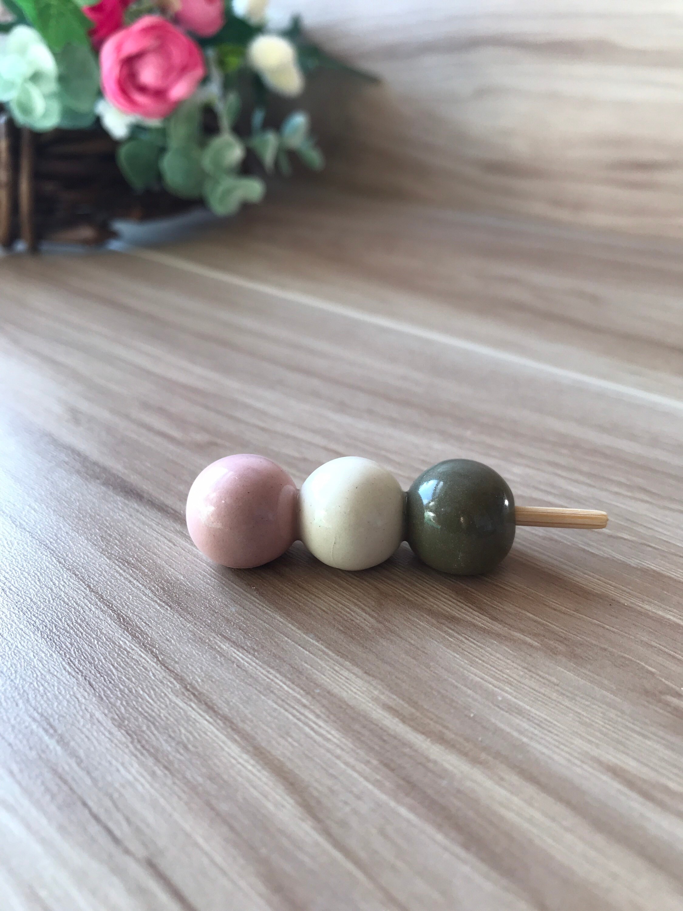 Wagashi Ohanami dangoshaped Hashioki Palillo soporte de Etsy