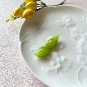 Porte-couverts en verre en forme de soja frais, accessoire de table, porte-cartes Hashioki, mini-notes, ornement de bureau, décoration de cuisine, légume d'été