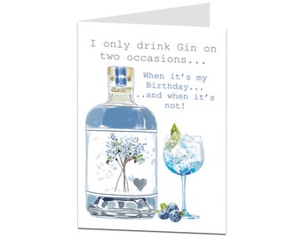 Award Winning 3D Birthday Card Gin Swilling Birthday Girl Award Winning 3D Birthday Card Gin Swilling Birthday Girl
