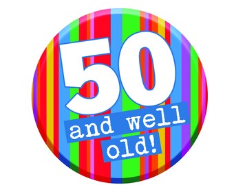 Details about / 50 TODAY BIRTHDAY BADGE SET
