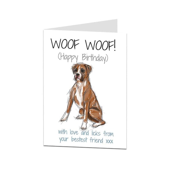 Carte Danniversaire Chien Boxer Etsy Carte Danniversaire Chien Boxer Etsy